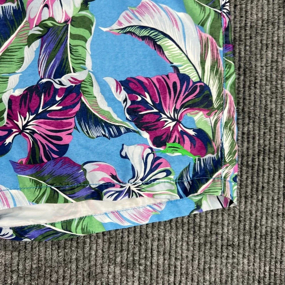 Tommy Bahama Swim Shorts Trunks Mens XL Extra Large Blue Floral Lined Beach Pool